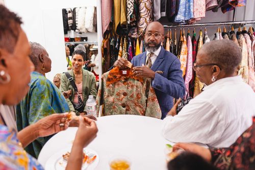 Attendees browsing the store during the charity drive.