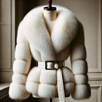 White Mink Jacket Belted 2833