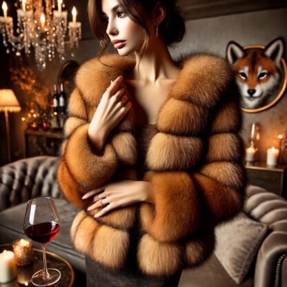 Whiskey Mink Jacket - Perfect for Celebrating with a Glass of Wine 8338