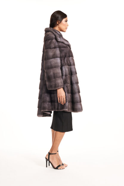 Women's lavender horizontal mink fur coat