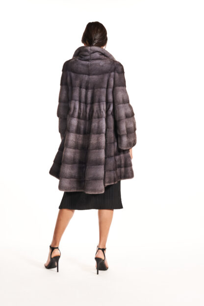 Women's lavender horizontal mink fur coat