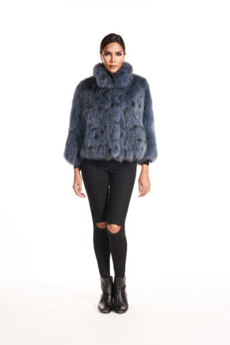 Women's spotted blue fox jacket