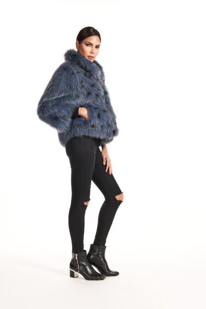 Women's spotted blue fox jacket