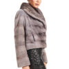 Women's light Grey sheared mink jacket