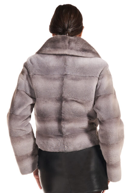 Women's light Grey sheared mink jacket