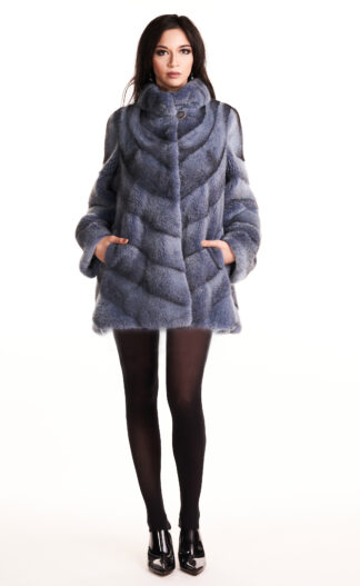 Women's Lavender cross cut sheared mink coat