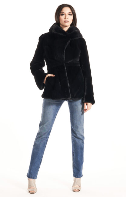 Womens ranch mink sheared jacket