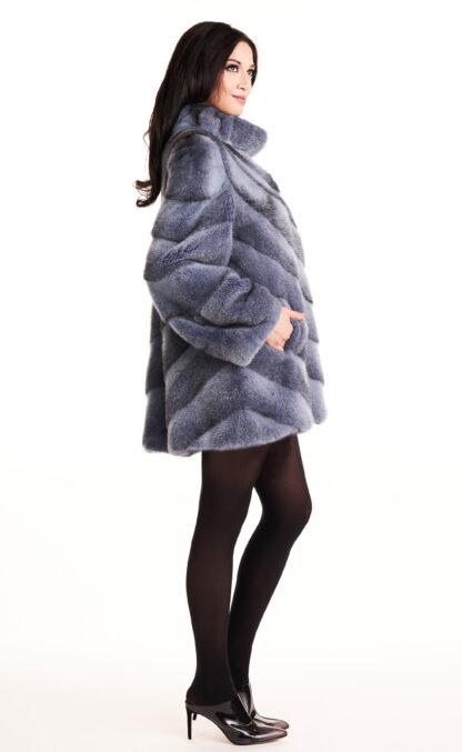 Women's Lavender cross cut sheared mink coat