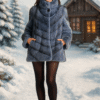 Women's Lavender cross cut sheared mink coat
