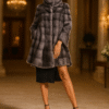 Women's lavender horizontal mink fur coat