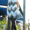 Dyed Egg Shell Blue Featehered Fox Vest