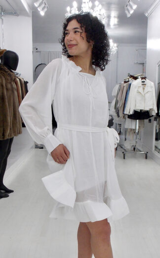 Gossimer White Dress With Slip F1