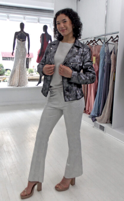 Print Metallic Jacket (Night Clouds)